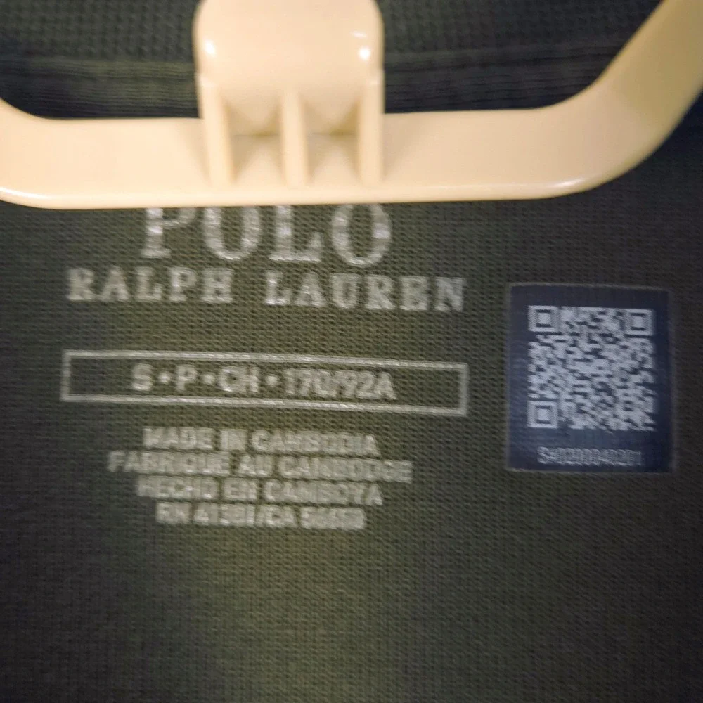 Polo Ralph Lauren Mens‎ Olive Green Fleece Bomber Jacket Small Full Zip Utility